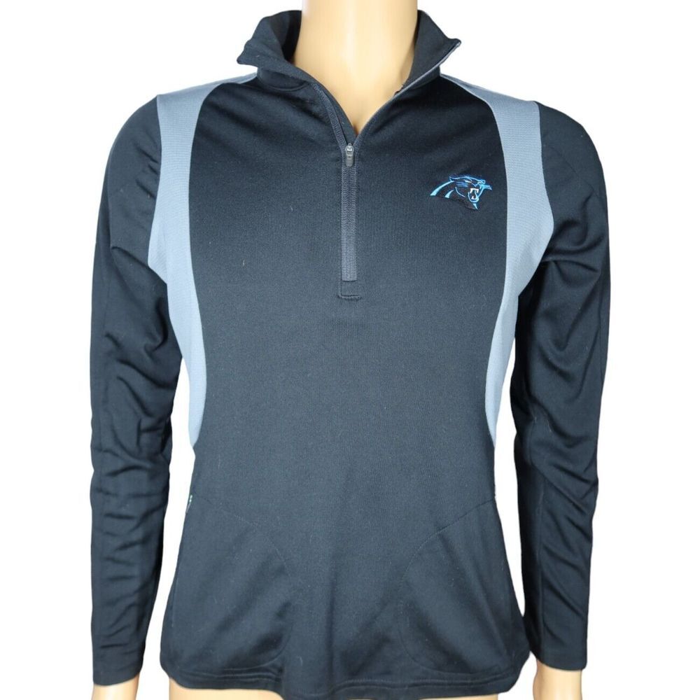 Women's Carolina Panthers NFL Football 1/4 Zip Thin Pullover Sz M